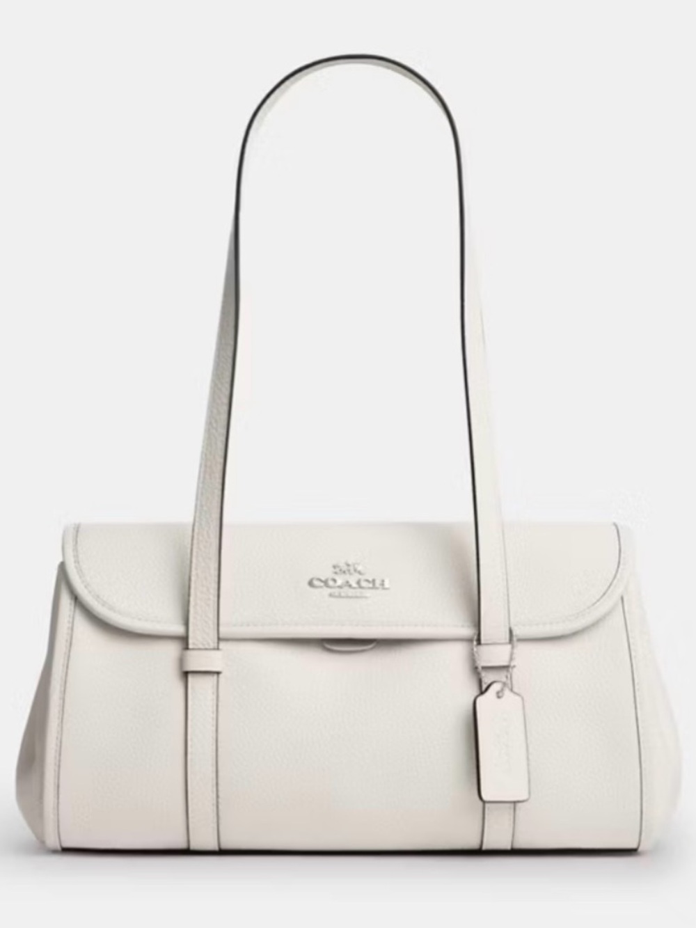 🩶Coach NWT Chalk Bridgette Leather Flap Shoulder Bag with Silver Hardware